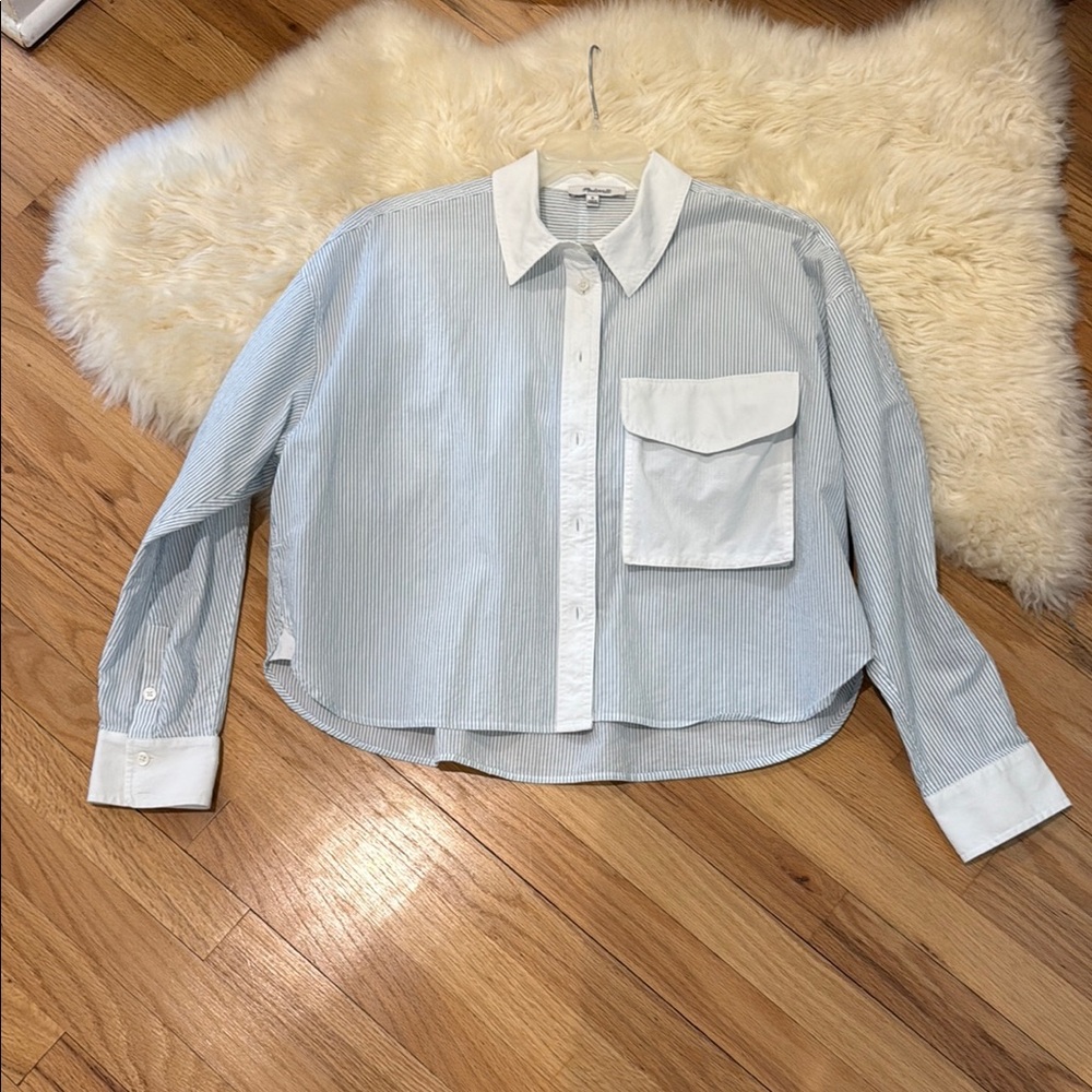 Madewell Light Blue Striped Shirt